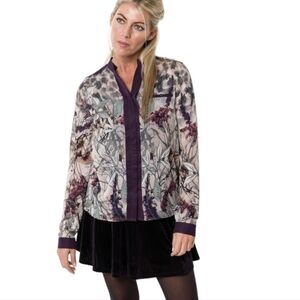 SMASH Floral Purple Print Blouse, size US M